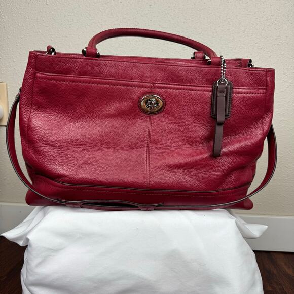 Coach Park Leather Carryall  Satchel Tote Handbag - Picture 3 of 12